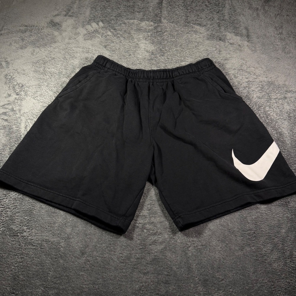 Nike Mens Sportswear Big Swoosh Fleece Shorts Black White AR3161-010 Size L